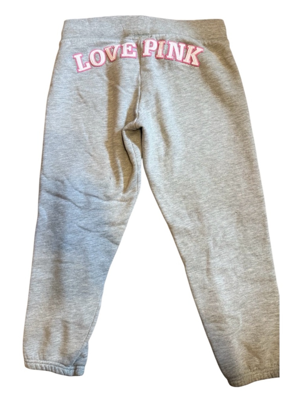 PINK Victoria's Secret Gray Sweatpants with Pink 'LOVE PINK' Logo